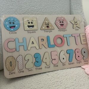 Colorful Wooden Puzzle Board Charlotte